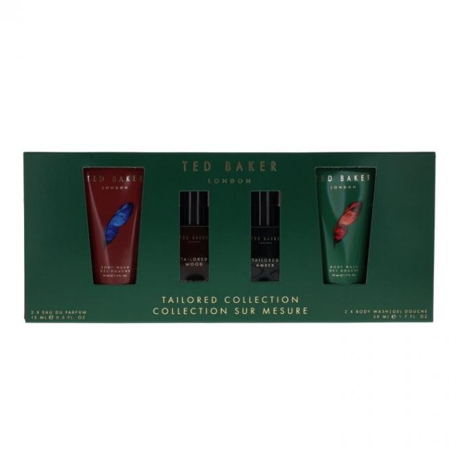 7904 Ted Baker Tailored 15ml 4pc Gift Set15ml Amber Edp Spr, 15ml Wood Edp Spr, 50ml Amber Body WAsh, 50ml Wood Body Wash
