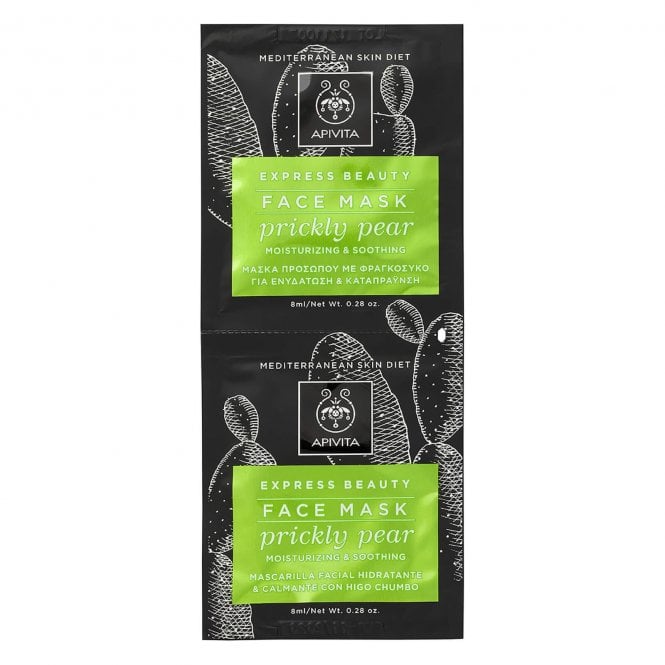 APIVITA Express Beauty Moisturizing & Soothing Face Mask With Prickly Pear 2X8ml