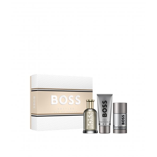 B5166 Boss Bottled (Grey) 100ml 3pc Gift Set100ml Edp Spr, 100ml Shower Gel, 75ml Deodorant Stick