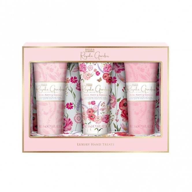 Baylis & Harding Royale Garden Luxury Hand Treats Gift Set3 x 50ml Hand & Nail Cream