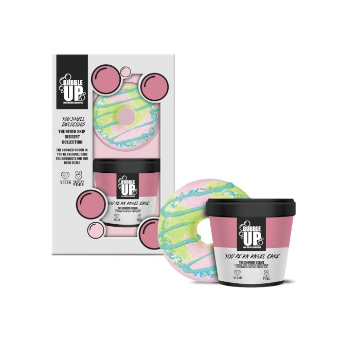 Bubble Up You Smell Delicious Gift Set220g You Are An Angel Cake The Shower Scrub, 150g The Doughnutz For You Bath Fizzer