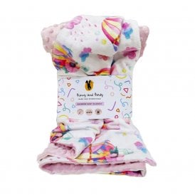 Bunny & Birdy Girls Hot Air Balloon Blanket 100cm x 70cm