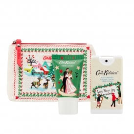 Cath Kidston Shine Bright Cosmetic Pouch 30ml Hand Cream, 15ml Hydrate Scent Refresh Hand Spray