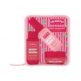Colourpop Collection Body Glow Gift Set100ml Very Cherry Body Wash, 100ml Very Cherry Body Lotion, 100ml Very Cherry Body Mist, Clear Toiletries Bag2026