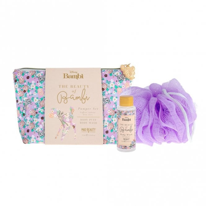 Disney Bambi Pamper Gift Set75ml Body Wash, Body Sponge, Cosmetic Bag
