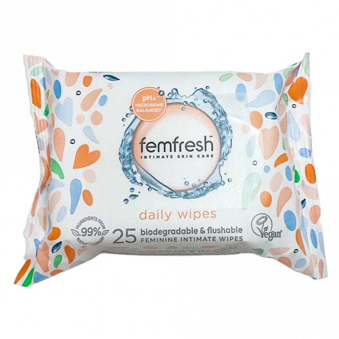 Femfresh Biodegradable Intimate Daily Wipes 25's