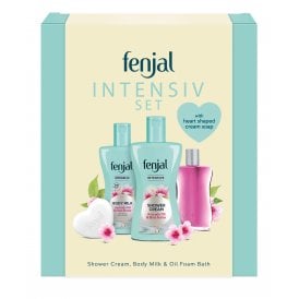Fenjal Intensive 4pc Gift Set200ml Shower Cream, 200ml Body Milk, 50ml Oil & Foam Bath, 90g Cream Soap