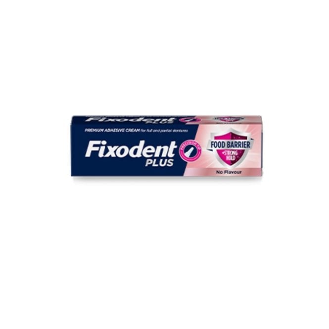 Fixodent Plus Food Barrier Flavour Free 40g