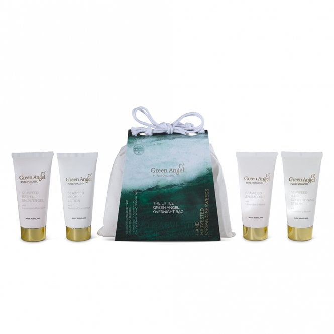Green Angel Little Green Angel Overnight Bag 30ml Seaweed Shower Gel, 30ml Seaweed Body Lotion, 30ml Seaweed Shampoo, 30ml Seaweed Conditioner