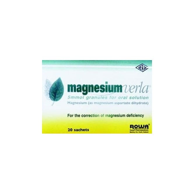 Magnesium Verla Sachets 5mmol granules for Oral Solution 20 Sachets Use Before 31/03/22