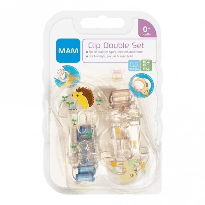 MAM Soother Clips Twin Pack 0+ Months
