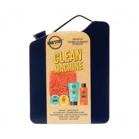 Man'Stuff Clean Machine Gift SetReusable Tin, Wash Mitt, 30ml Face & Body Wash, 30ml Shaving Cream, 75ml Hair & Beard Wash, 30g Epsom Salts