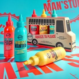 Man'Stuff Squeeze To Please Gift Set150ml Face Wash, 150ml Hair & Body Wash , 150ml Face & Body Moisturiser