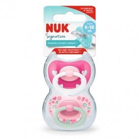 Nuk First Choice Day & Night Girls Twin Pack Soother 6-18 Months