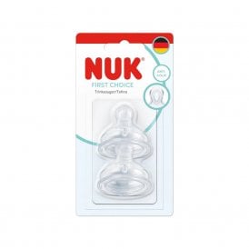 Nuk First Choice Twin Pack Medium Feed Hole Silicone Teat 3 Months+