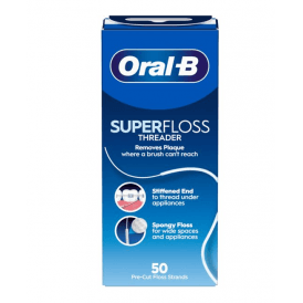 Oral B Super Floss Threader For Braces & Implant Strands 50m