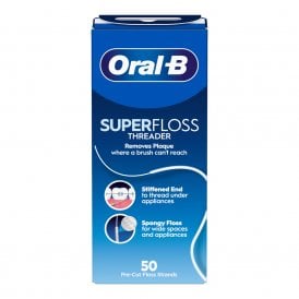 Oral B Super Floss Threader For Braces & Implant Strands 50m