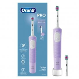 Oral B Vitality Pro Lilac Electric Toothbrush Plus Replacement Head