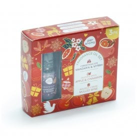 Pan Aroma 3pc Fragrance Oil Set 10ml Mandarin & Myrrh Fragrance Oil, 10ml Apple & Cinnamon Fragrance Oil, 10ml Mulled Wine Fragrance Oil