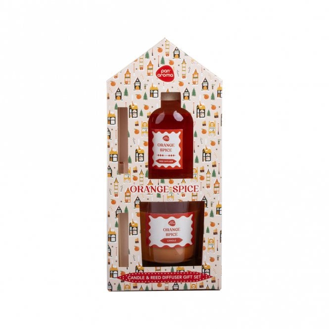 Pan Aroma Orange Spice 2pc Gift Set 100ml Reed Diffuser, 120g Candle