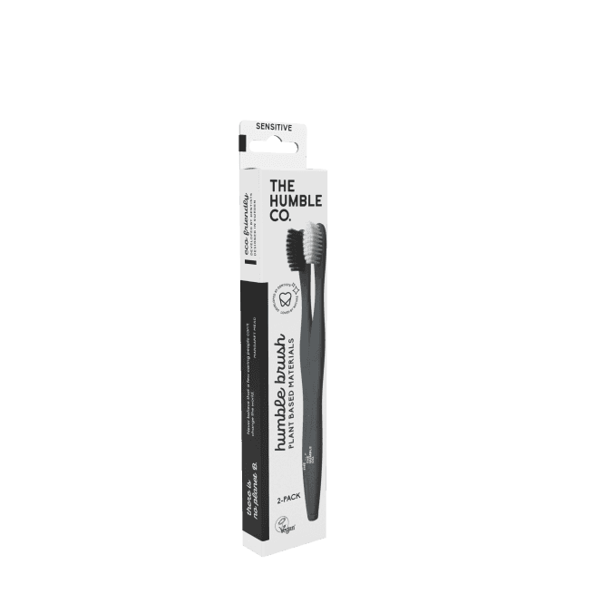 Plant Based Toothbrush Adult 2pk White/Black