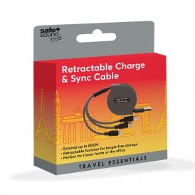 Safe & Sound Retractable Charger 80cm