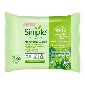 Simple Kind To Skin Biodegradable Cleansing Wipes 25's