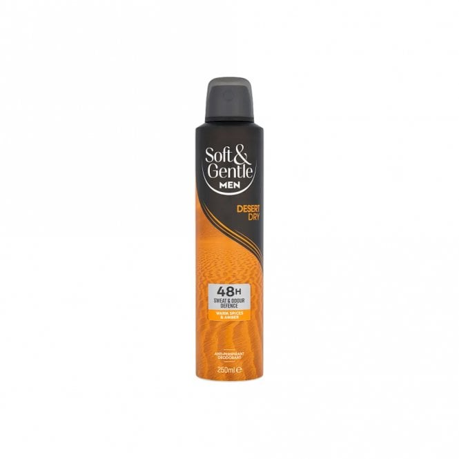 Soft & Gentle Mens Desert Dry Anti Perspirant Deodorant Spray 250ml