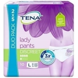 Tena Pants Discreet Silhouette - Size Large - 10 Pack