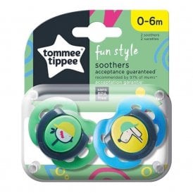 Tommee Tippee Fun Style Twin Pack Soother 0-6 Months (5730)