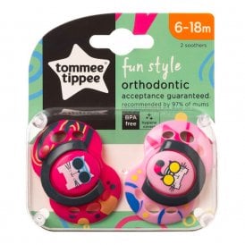 Tommee Tippee Fun Style Twin Pack Soother 6-18 Months (5830)