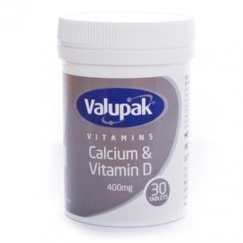 Valupak Chewable Calcium & Vitamin D Tablets 30's