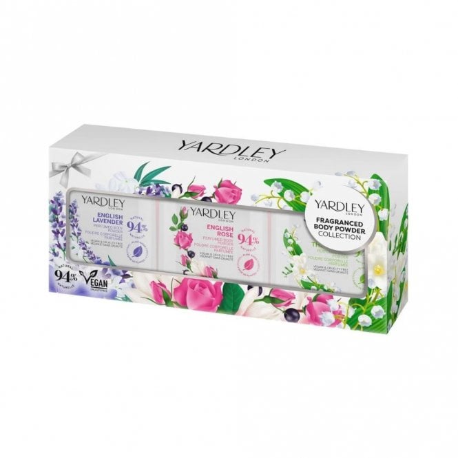 Yardley Perfumed Powder Trio Gift Set50g English Lavender Body Powder, 50g English Rose Body Powder, 50g Lily Of The Valley Body Powder